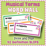 Printable MUSICAL TERMS Word Wall Bulletin Board