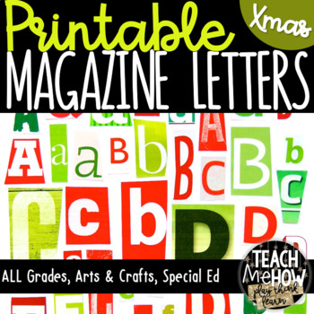 printable magazine letter cutouts holiday christmas set word work literacy