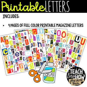 printable magazine letter cutouts set 1 alphabet a z word work literacy