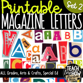 Printable Magazine Letter Cutouts, Set 2, Alphabet a-z: Word Work, Literacy