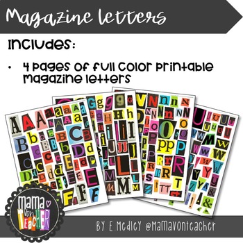 printable magazine letter cutouts set 3 alphabet a z word work literacy