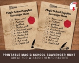 Printable Magic School Supply List Scavenger Hunt, Witch and Wizard Activity