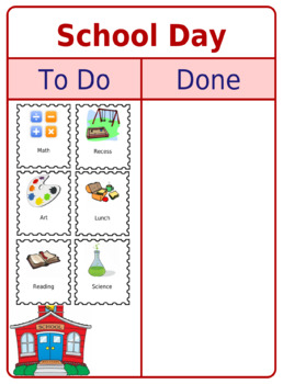 Preview of School Schedule To Do / Done Board: Hook & Loop or Magnetic