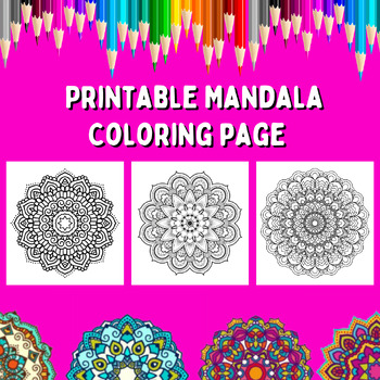 Preview of Printable Mandala Coloring page for Kids, Boys, Girls, Teens & Adults 2024