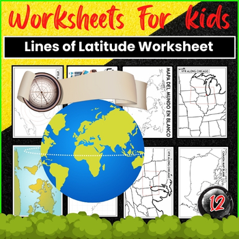 Preview of Printable Map Lines of Latitude Worksheet
