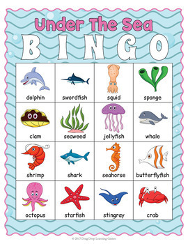 Ocean Animals BINGO - Ocean Animals Game by Drag Drop Learning Games