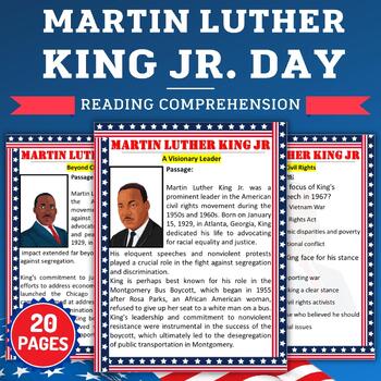 Preview of Printable Martin luther king jr | mlk Reading Comprehension Passages with Answer