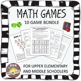 Printable Math Games Bundle: Upper Elementary & Middle Sch