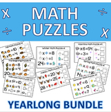 Multiplication & Division Math Logic Puzzles/Mystery Numbe