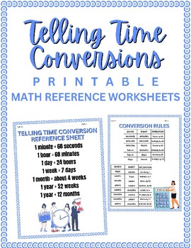 Preview of Printable Math Time Conversion Reference Sheet