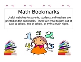 Printable Math Website Bookmarks (Great for Meet the Teach