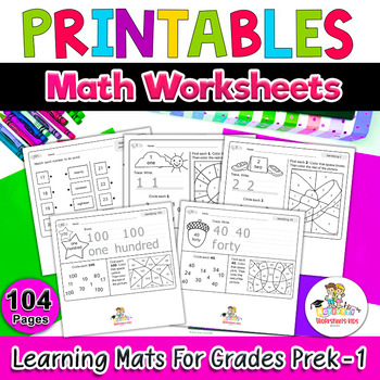 Preview of Math Worksheets For Grades Prek-1 - First Grade Math Worksheet for Preschool