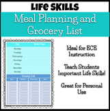 Printable Meal Planner and Grocery List - Life Skills Esse