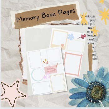Preview of Printable Memory Book PDF| Scrapbook Pages| Yearbook Printable Pages