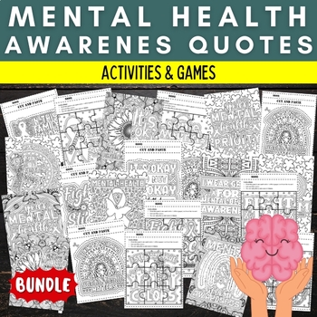 Preview of Printable Mental Health Awareness Month Quotes Activities & Games