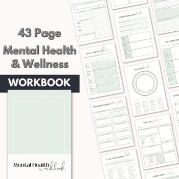 Preview of Printable Mental Health & Wellness Workbook w/ CBT Exercises & Worksheets