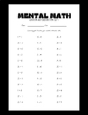 Printable Mental Math Worksheets | Addition and Subtractio