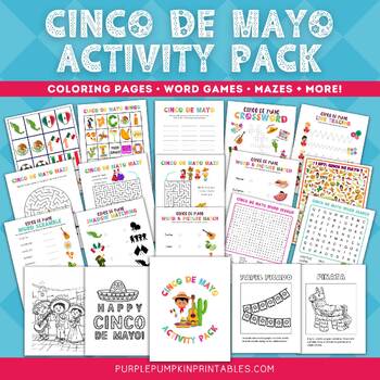 Preview of Printable Mexican Cinco de Mayo Activity Pack - Over 130 Pages!