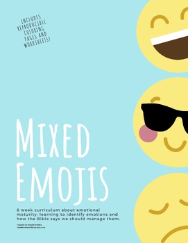 Preview of Printable Mixed Emojis Emotional Maturity Bible Based Curriculum - 8 Weeks