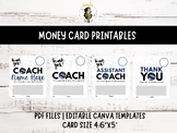 Printable Money Cards for Volleyball | Appreciation gift C