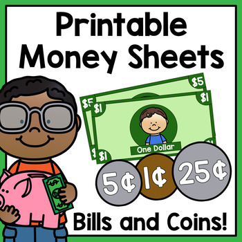 Preview of Printable Money Sheets - Classroom Economy