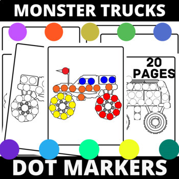 Preview of Printable Monster Trucks Dot Marker -Bingo Daubers or Dot Paint Images