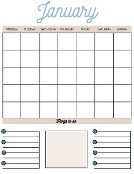 Printable Monthly Calendar and Organizer by CreationsByCoulter | TpT