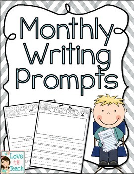 Printable Monthly Writing Prompts (For Portfolio) by Laura Love to Teach