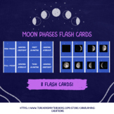 Printable Moon Phases Science Flashcards for 3rd and 4th grade