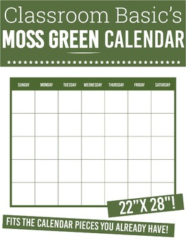 Preview of Printable Moss Green Calendar (22"X28"!)