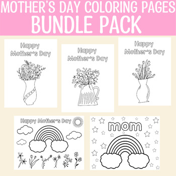 Preview of Printable Mother's Day Coloring Pages Bundle Pack,Mother's Day Coloring Activity