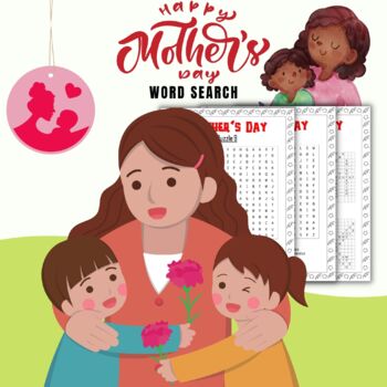 Preview of Printable Mothers day Word Search Puzzles With Solutions - Fun Brain Games