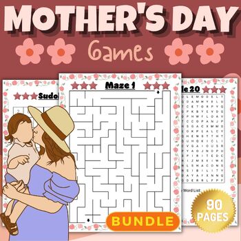 Preview of Printable Mothers Day Puzzles With Solution - Fun May Brain Games & Activities