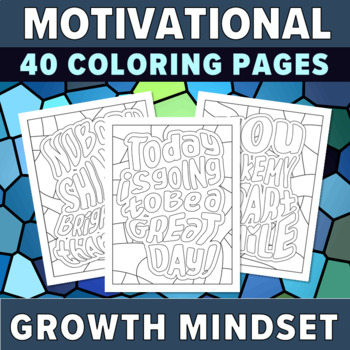 Preview of Printable Motivational & Growth Mindset Coloring Pages