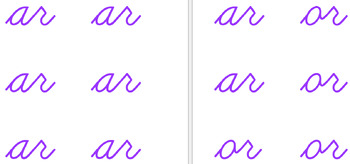 Preview of Printable Moveable Alphabet Letters (cursive) for the Waseca Reading Program