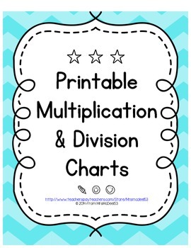 Printable Multiplication & Division Charts
