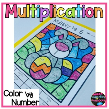 Preview of Multiplication Facts Color By Number Worksheets Spring Coloring Pages