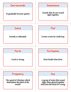 Elementary Music Terms BINGO & Memory Matching Card Game Activity