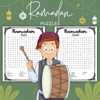 Preview of Printable Muslim ACTIVITIES - Fun Ramadan Word Search Puzzles With Solution