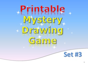 Preview of Printable Mystery Drawing Game Jaws Set 3 Elementary Game