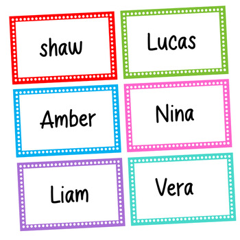 Printable Name Tags, Bright Kids Name Labels, Bright Cubbies Labels ...