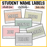 Printable Nametags, Boho Spotty Student Name Labels, Edita