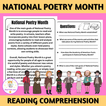 Printable National Poetry Month Reading Comprehension Passage | TPT