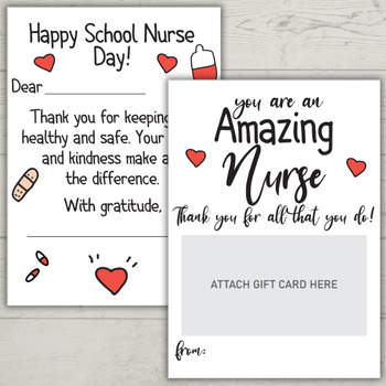 Printable National School Nurse Appreciation Day Cards - Thank You Cards