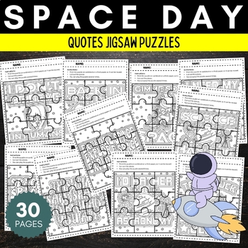 Preview of Printable National Space Day Jigsaw Puzzle Template - Fun Games Activities