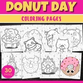 Printable doughnut Coloring Pages Sheets - Fun Donut Day A