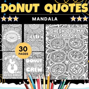 Preview of Printable National doughnut Mandala Coloring Pages - Fun Donut Day Activities