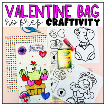Preview of Printable No-Prep Valentine's Day Bag Craft Easy for Party Bag Box