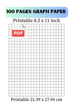 Preview of Printable Note Graph Paper: Precision and Creativity 100 pages 8.5 x 11 inch PDF