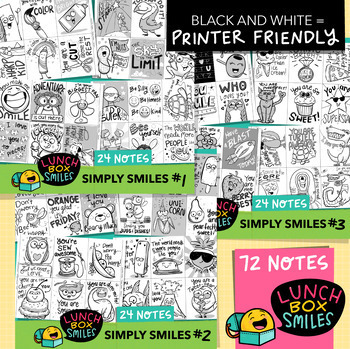 Preview of Printable Notes {Lunch Box Smiles} Simply Smiles Series BUNDLE